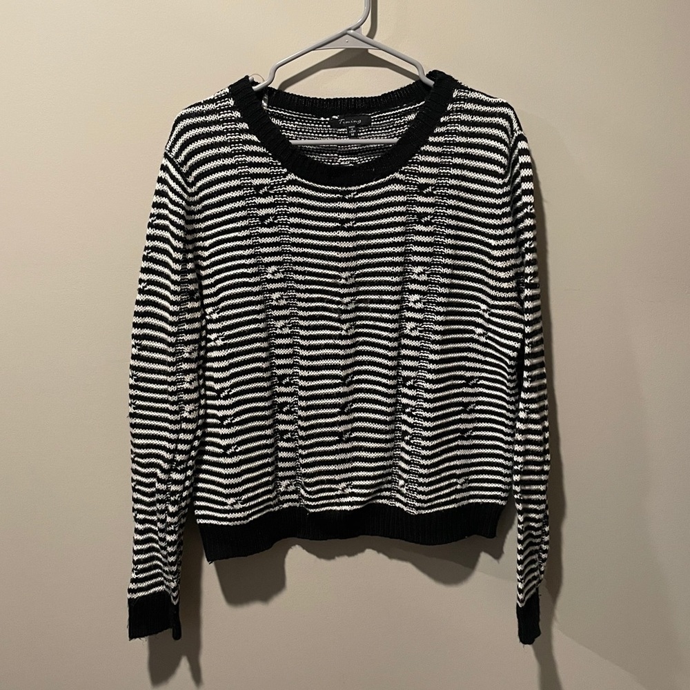Striped crew neck sweater